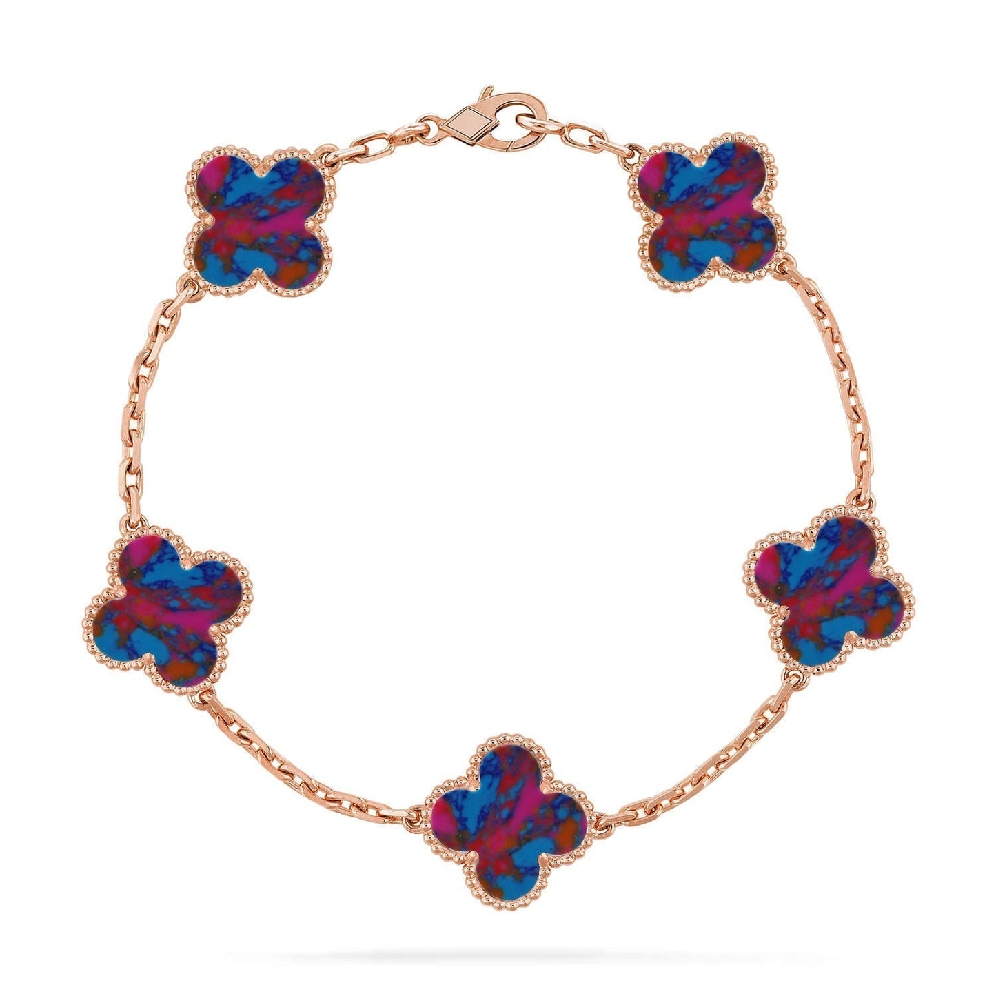 [Regal Gem]CLOVER 5 MOTIF COLOR GEMSTONES BRACELET COLLECTION