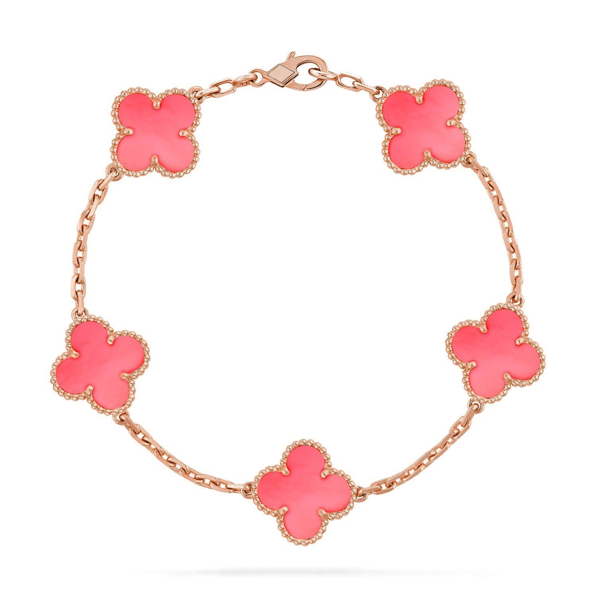[Regal Gem] CLOVER 5 MOTIFS  PINK MOP BRACELET COLLECTION