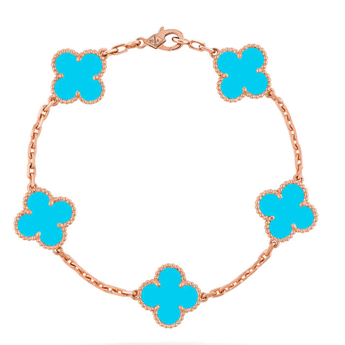 [Regal Gem] CLOVER 5 MOTIF TURQUOISE BRACELET COLLECTION