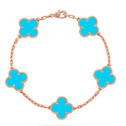 [Regal Gem] CLOVER 5 MOTIF TURQUOISE BRACELET COLLECTION