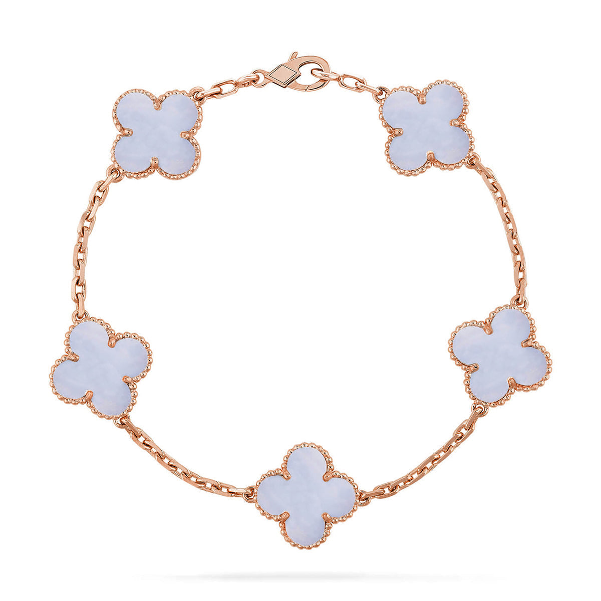 [Regal Gem] CLOVER 5 MOTIF PURPLE CHALCEDONY BRACELET COLLECTION