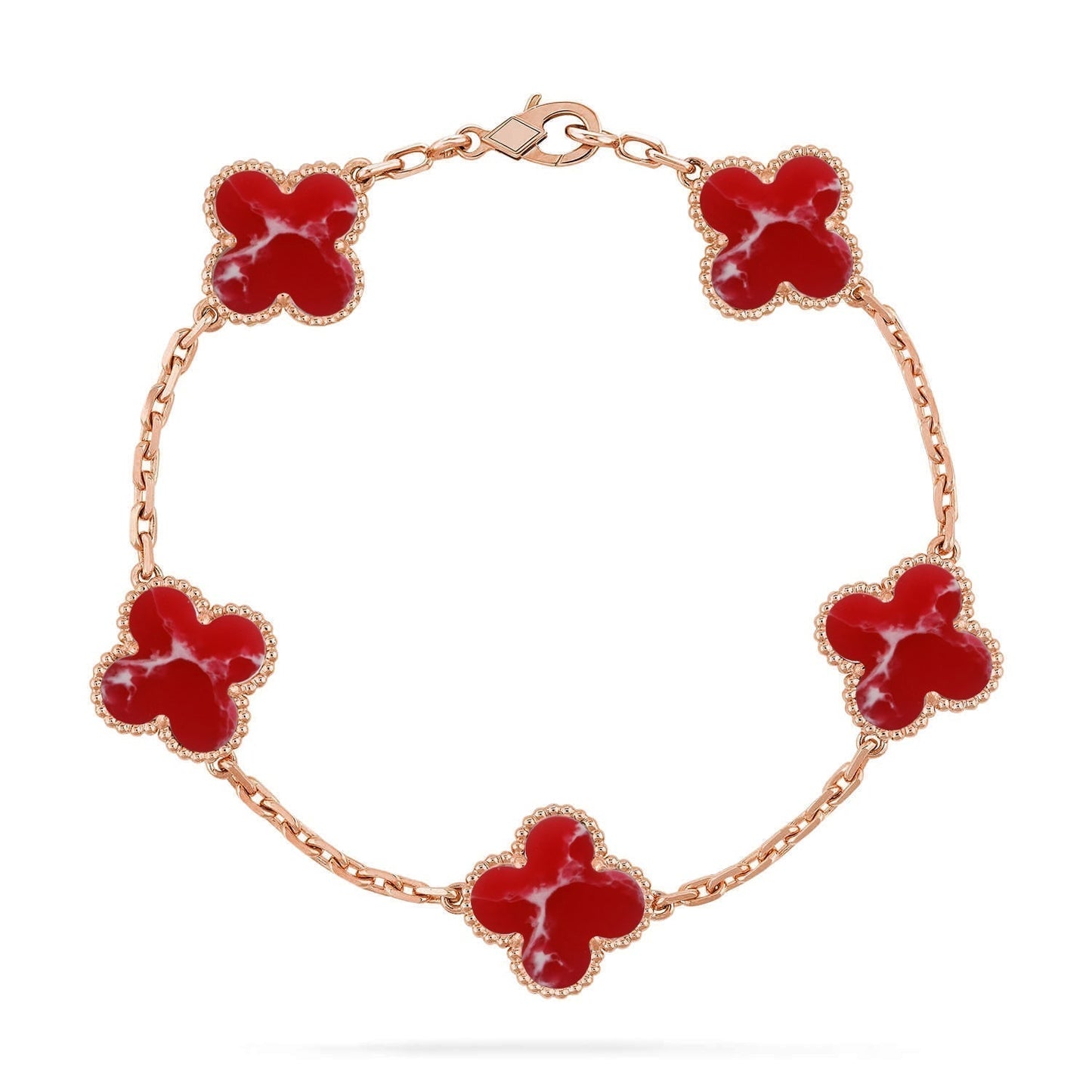 [Regal Gem]CLOVER 5 MOTIF RED PATTERN BRACELET COLLECTION