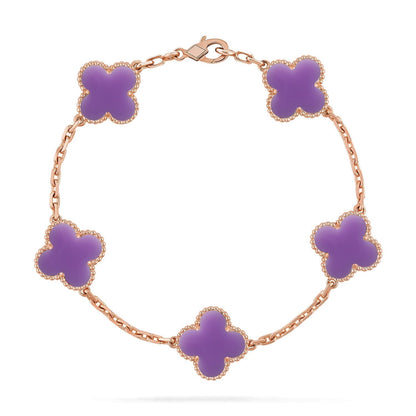 [Regal Gem]CLOVER 5 MOTIF LIGHT PURPLE BRACELET COLLECTION