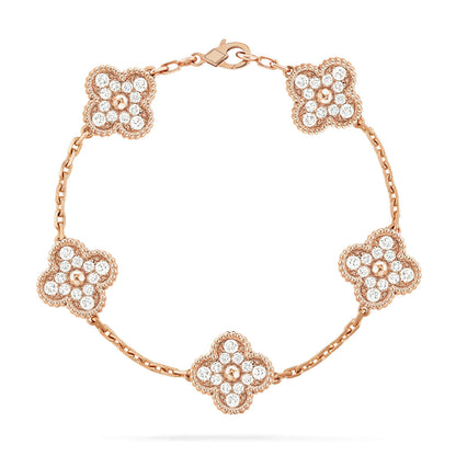[Regal Gem] CLOVER 5 MOTIF FULL DIAMOND BRACELET COLLECTION