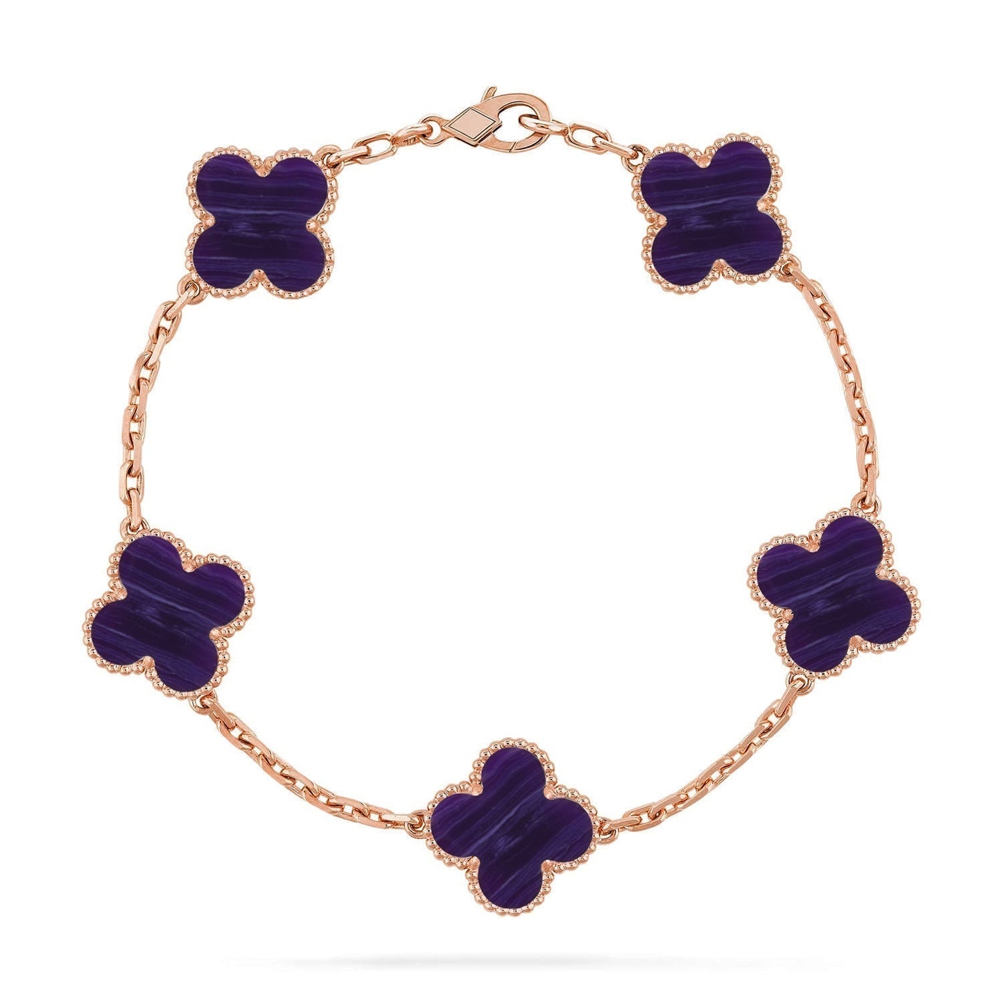 [Regal Gem]CLOVER 5 MOTIF PURPLE STRIPES BRACELET COLLECTION