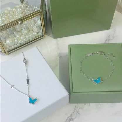 [Regal Gem]BUTTERFLY TURQUOISE BUTTERFLY BRACELET SILVER