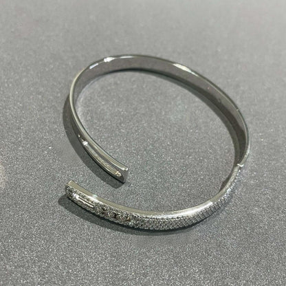 [Regal Gem]Move Noa Rose Gold Pavé Diamond Bangle Bracelet