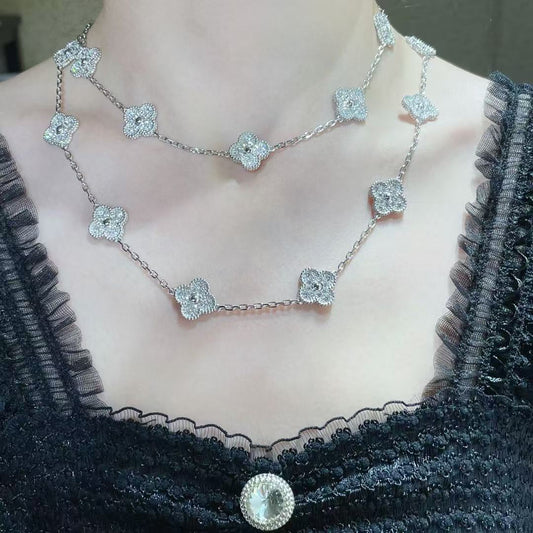 [Regal Gem]CLOVER 20 MOTIFS FULL-DIAMOND NECKLACE