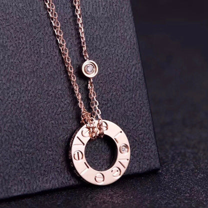 [Regal Gem]LOVE NECKLACE 16MM 2 DIAMONDS