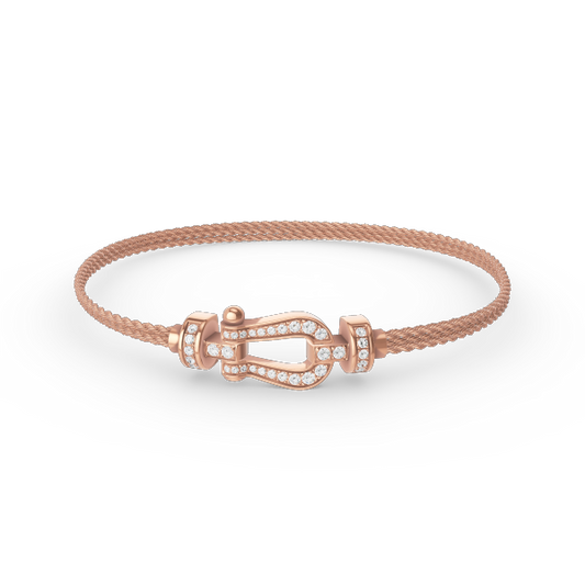 [Regal Gem]FORCE SMALL HORSESHOE  DIAMOND CHAIN ROPE BRACELET