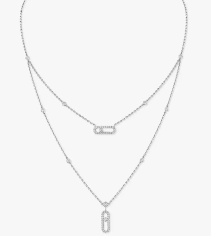 [Regal Gem]MS Double-Circle Full-Diamond Necklace