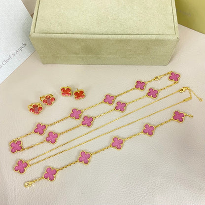 [Regal Gem Jewelry]CLOVER 10 MOTIFS  NEW BUBBLE PINK ENAMEL