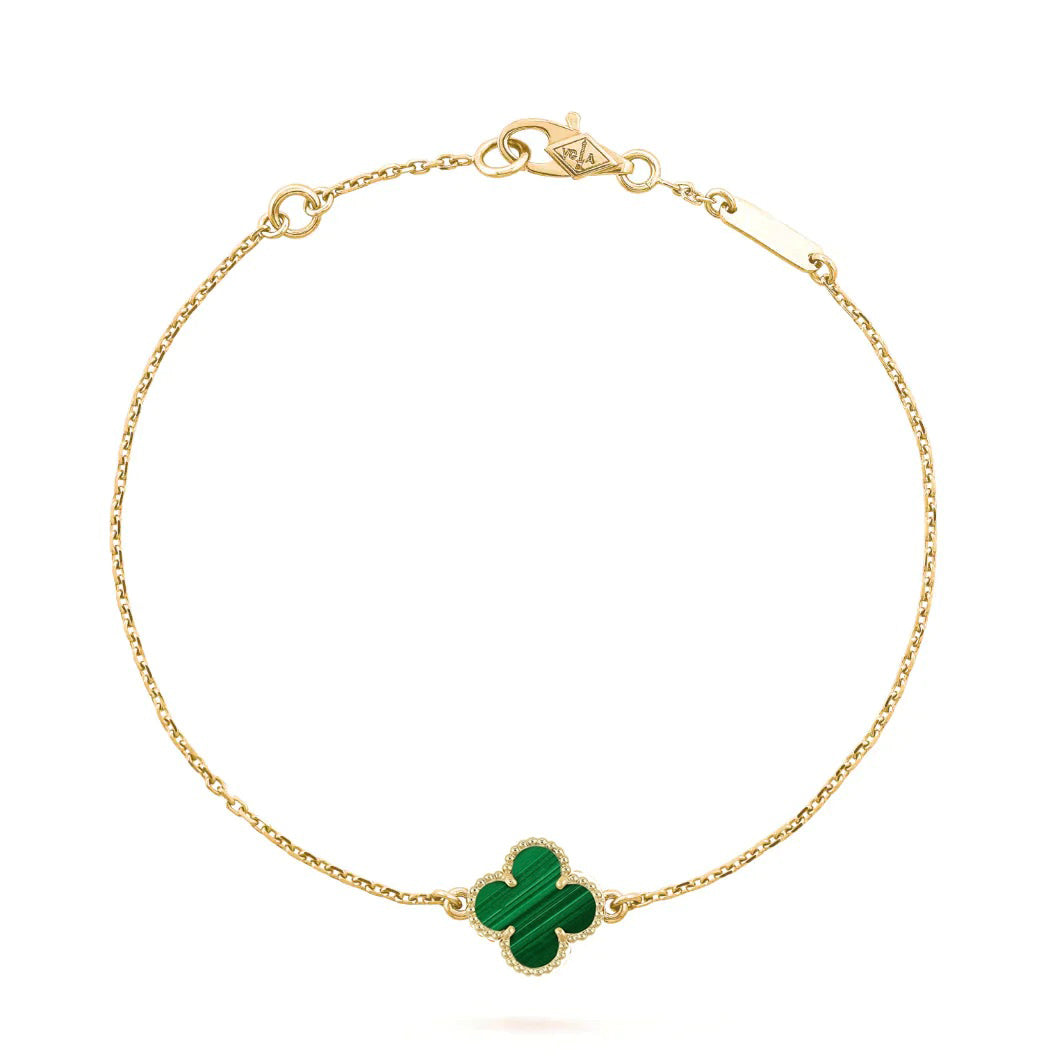 [Regal Gem]CLOVER BRACELET MALACHITE 1 MOTIF
