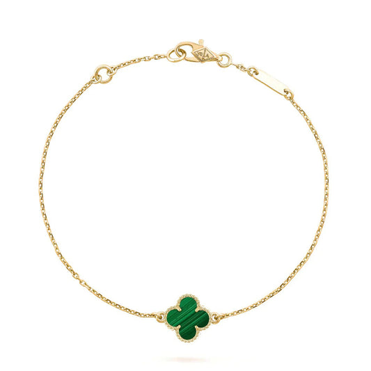 [Regal Gem]CLOVER BRACELET MALACHITE 1 MOTIF