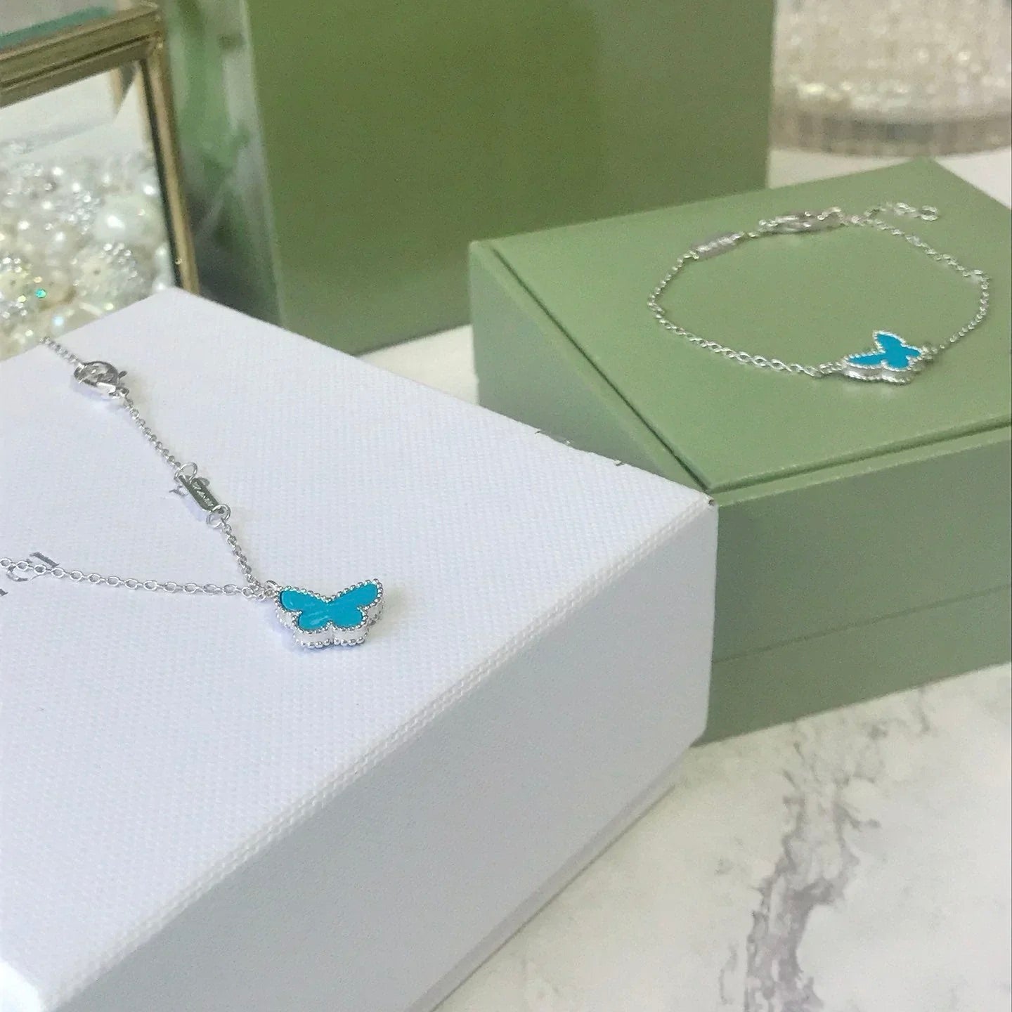 [Regal Gem]BUTTERFLY TURQUOISE BUTTERFLY BRACELET SILVER