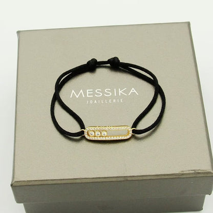 [Regal Gem]Messika Care(s) pink cord pavé bracelet
