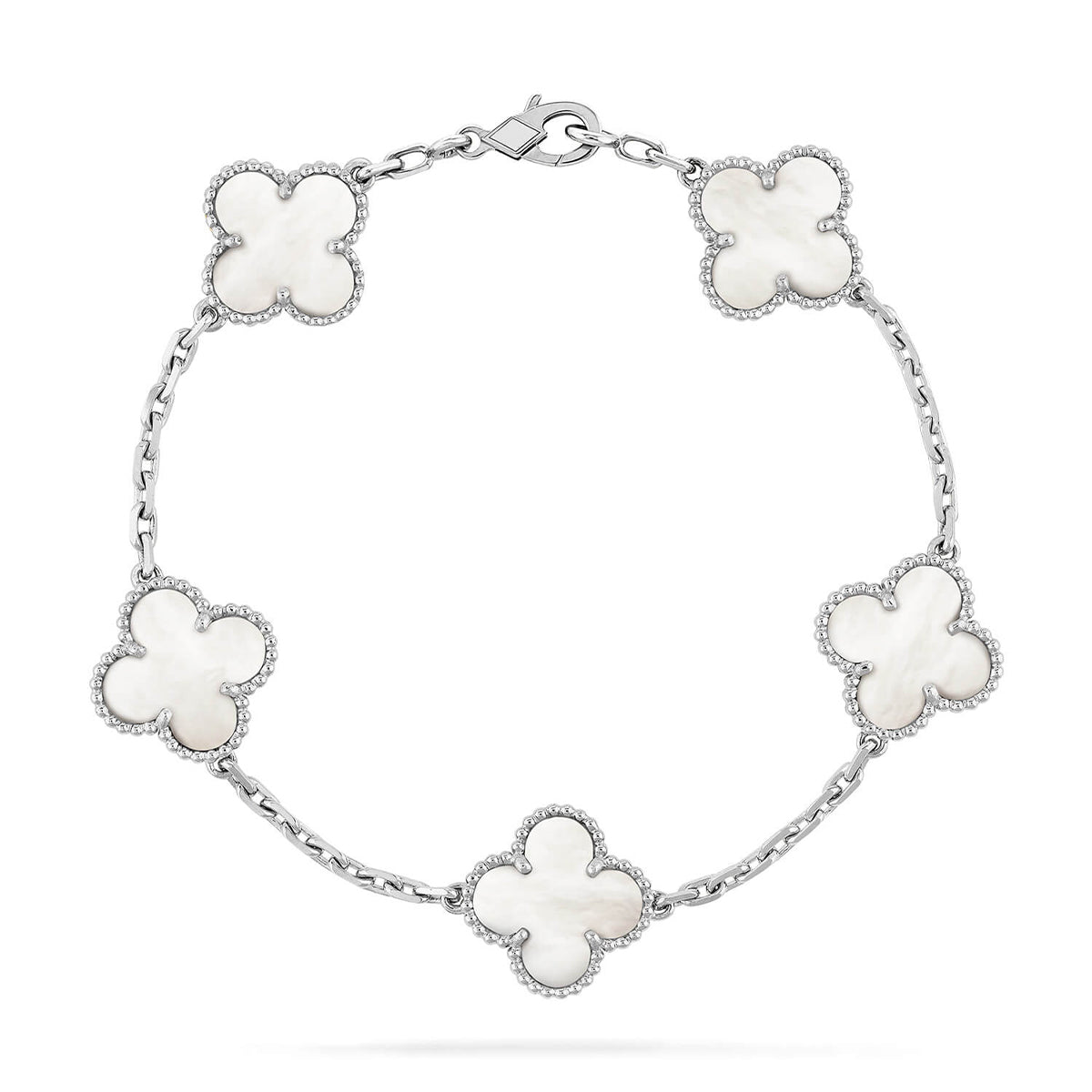 [Regal Gem]CLOVER WHITE PEARL MOP 5 MOTIF BRACELET COLLECTION