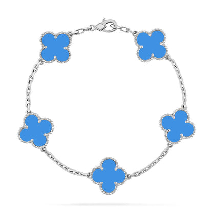 [Regal Gem] CLOVER 5 MOTIF BLUE AGATE BRACELET COLLECTION