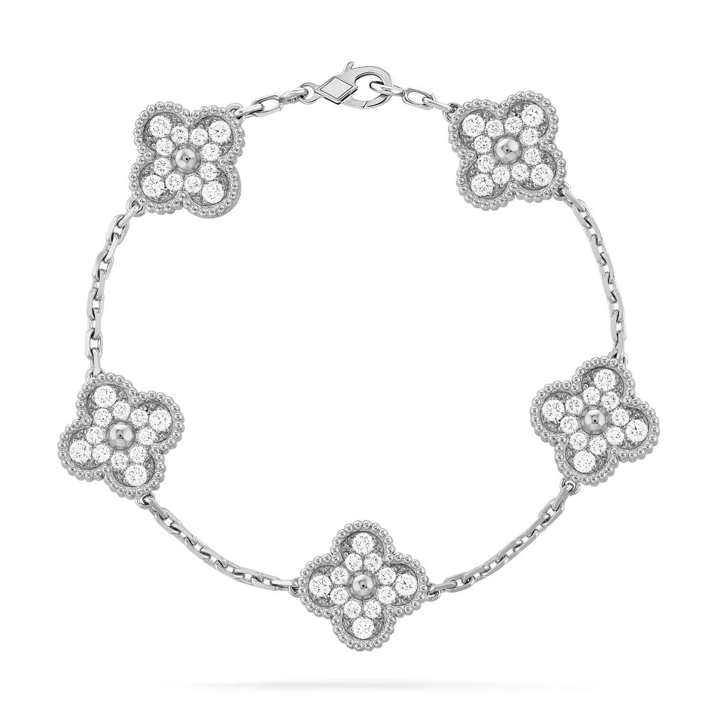 [Regal Gem] CLOVER 5 MOTIF FULL DIAMOND BRACELET COLLECTION