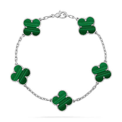 [Regal Gem] CLOVER 5 MOTIF MALACHITE BRACELET COLLECTION