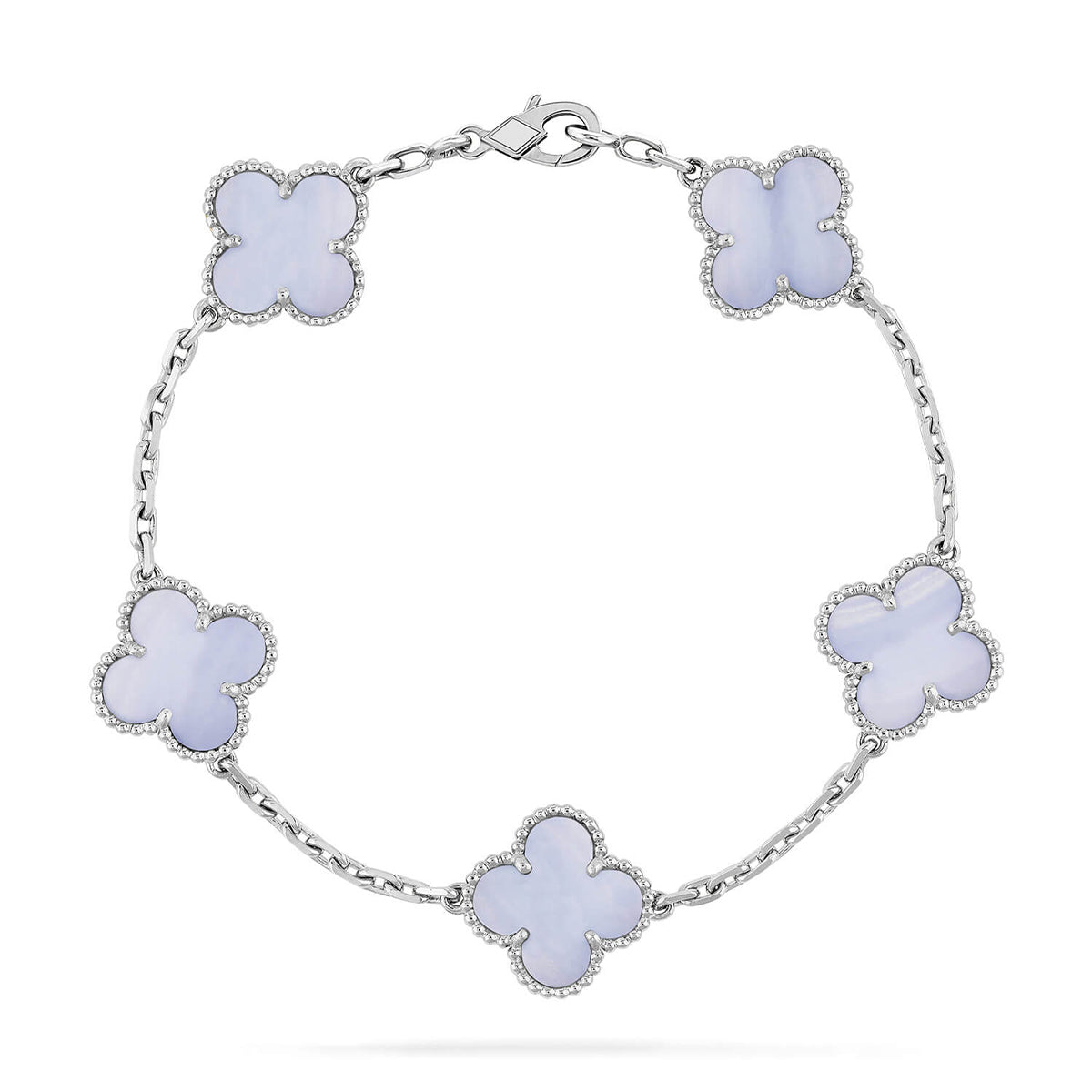 [Regal Gem] CLOVER 5 MOTIF PURPLE CHALCEDONY BRACELET COLLECTION