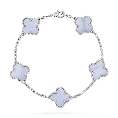 [Regal Gem] CLOVER 5 MOTIF PURPLE CHALCEDONY BRACELET COLLECTION
