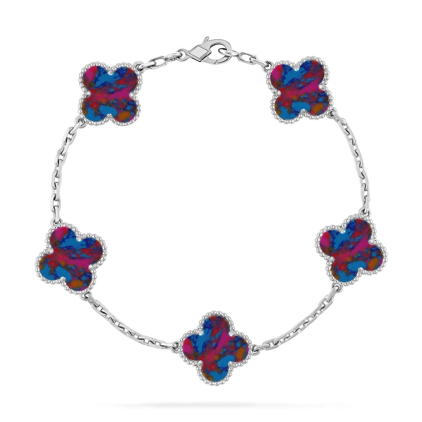 [Regal Gem]CLOVER 5 MOTIF COLOR GEMSTONES BRACELET COLLECTION