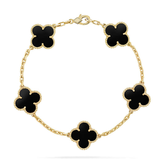 [Regal Gem] CLOVER 5 MOTIF ONYXS BRACELET COLLECTION