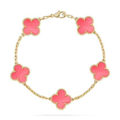 [Regal Gem] CLOVER 5 MOTIFS  PINK MOP BRACELET COLLECTION