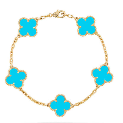 [Regal Gem] CLOVER 5 MOTIF TURQUOISE BRACELET COLLECTION