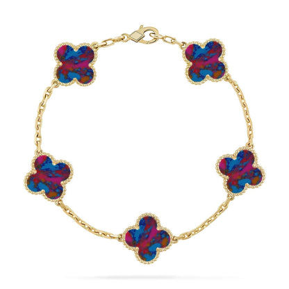[Regal Gem]CLOVER 5 MOTIF COLOR GEMSTONES BRACELET COLLECTION