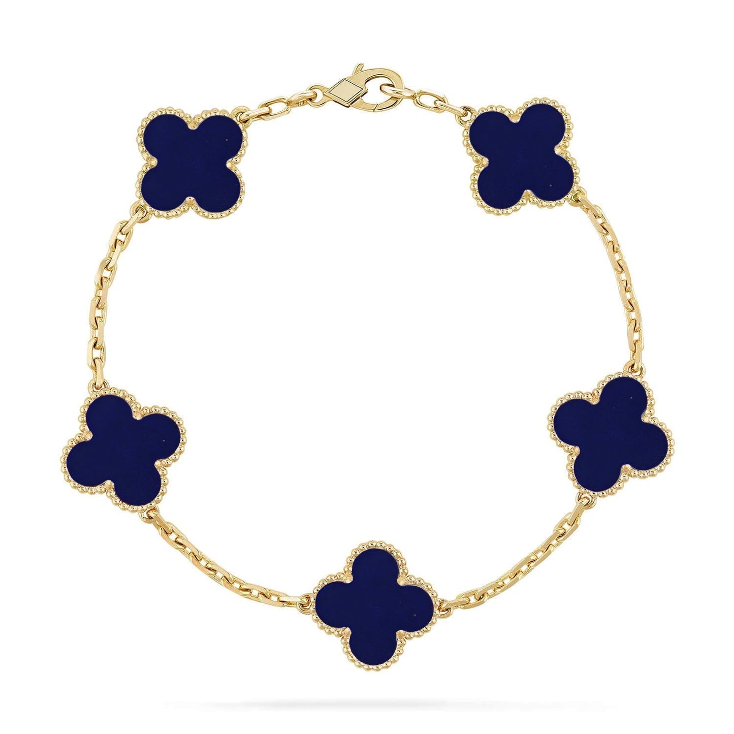 [Regal Gem]CLOVER 5 MOTIF LAPIS LAZULI BRACELET COLLECTION
