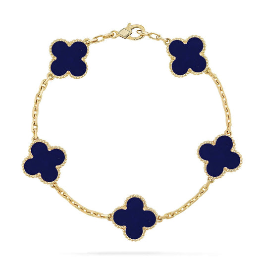 [Regal Gem]CLOVER 5 MOTIF LAPIS LAZULI BRACELET COLLECTION
