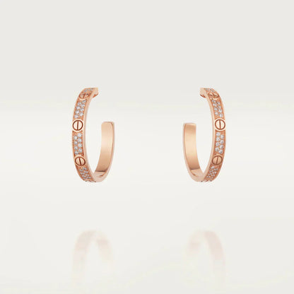 [Regal Gem]LOVE DIAMOND PINK GOLD HOOP EARRINGS