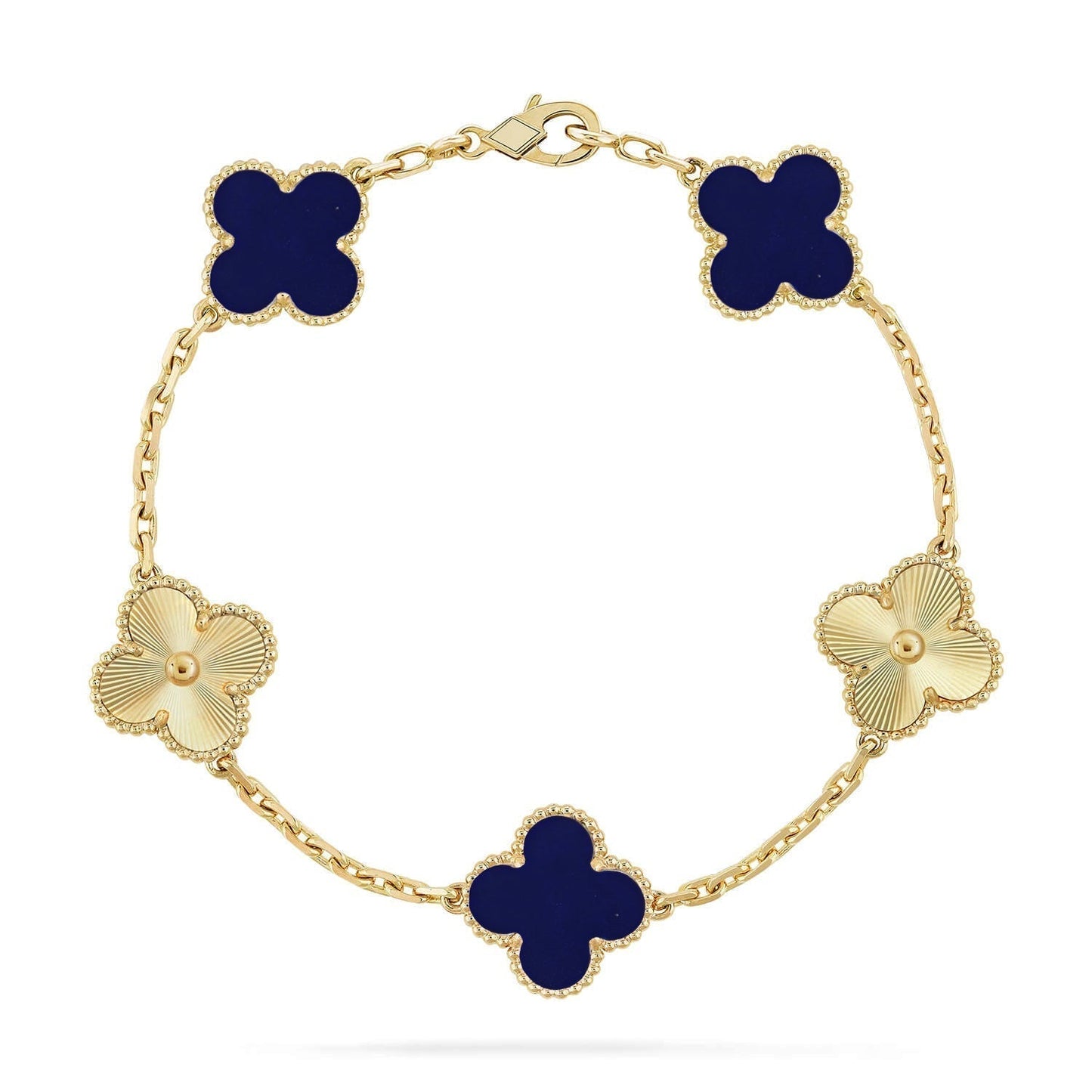 [Regal Gem]CLOVER 5 MOTIF LAPIS LAZULI BRACELET COLLECTION