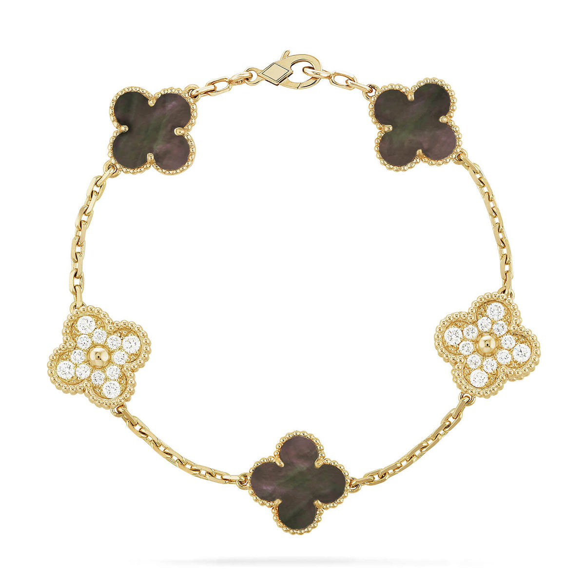 [Regal Gem] CLOVER 5 MOTIF GRAY MOP BRACELET COLLECTION