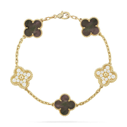 [Regal Gem] CLOVER 5 MOTIF GRAY MOP BRACELET COLLECTION