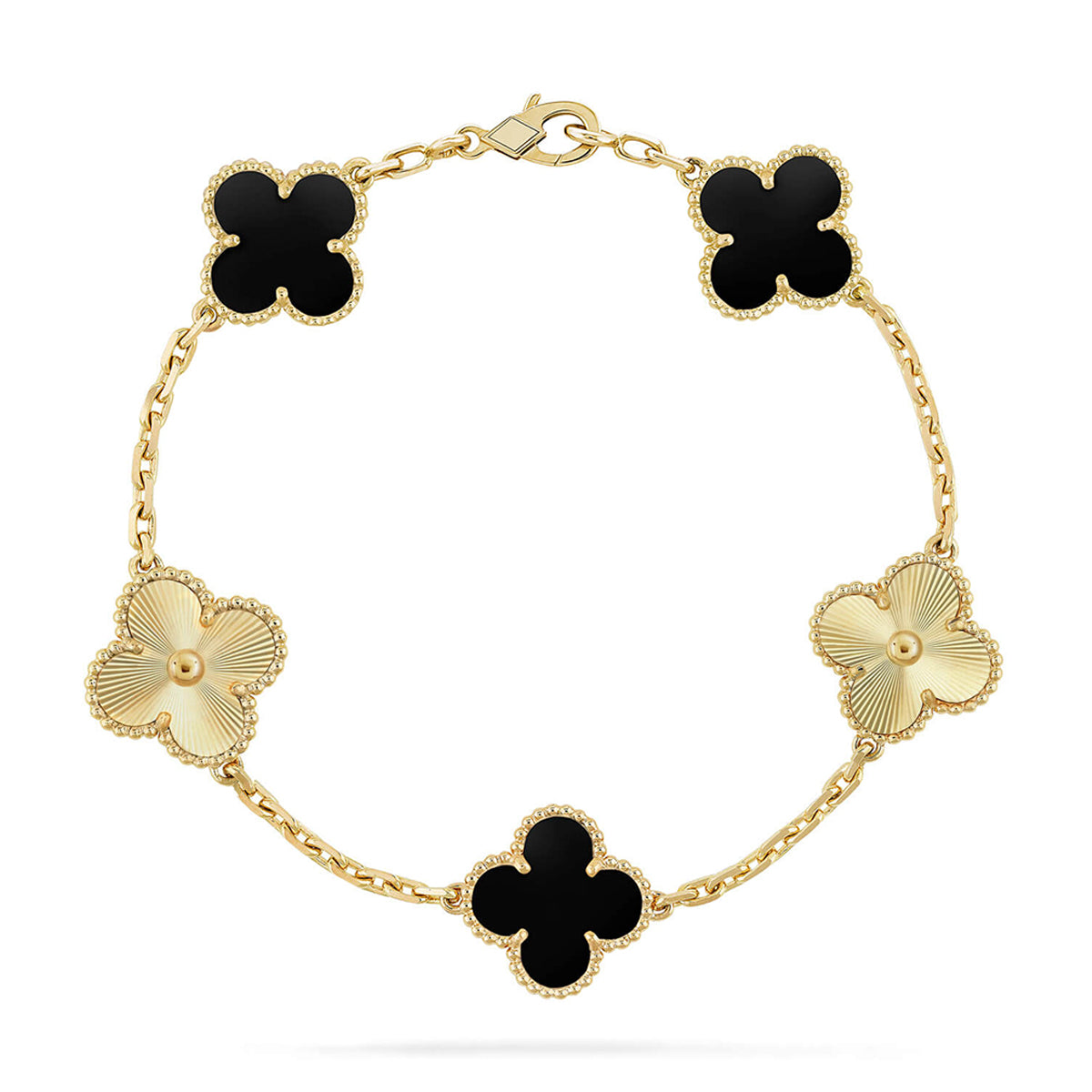 [Regal Gem] CLOVER 5 MOTIF ONYXS BRACELET COLLECTION