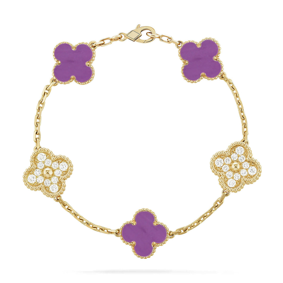 [Regal Gem] CLOVER 5 MOTIF VIOLET BRACELET COLLECTION
