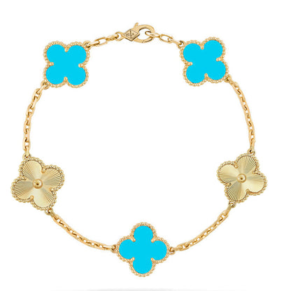 [Regal Gem] CLOVER 5 MOTIF TURQUOISE BRACELET COLLECTION