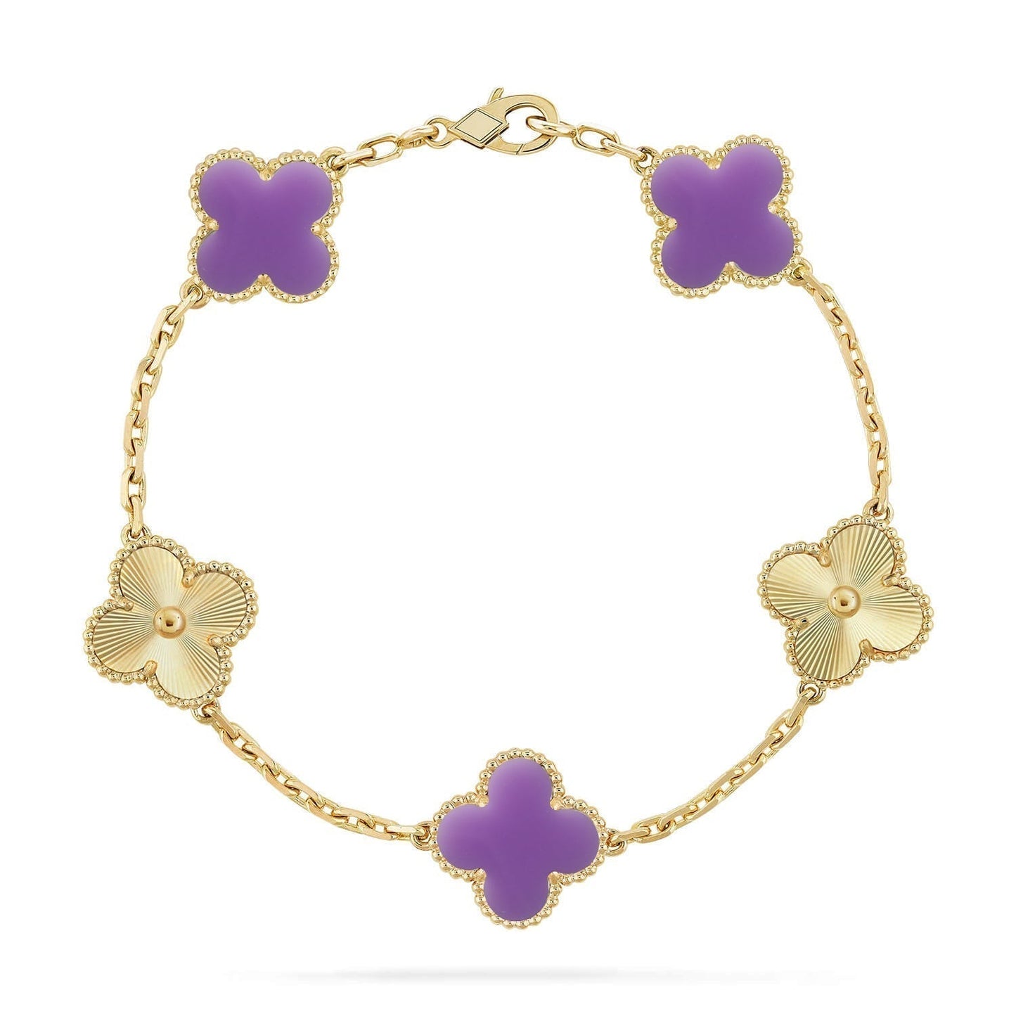 [Regal Gem]CLOVER 5 MOTIF LIGHT PURPLE BRACELET COLLECTION