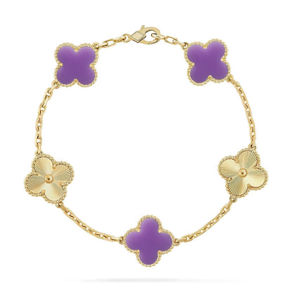 [Regal Gem]CLOVER 5 MOTIF LIGHT PURPLE BRACELET COLLECTION