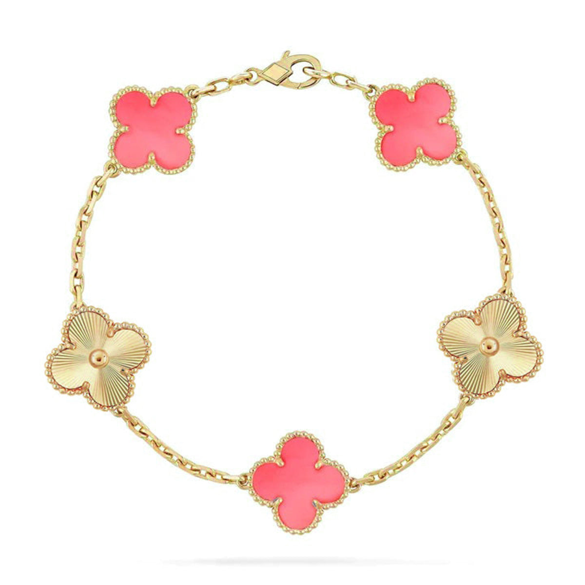 [Regal Gem] CLOVER 5 MOTIFS  PINK MOP BRACELET COLLECTION