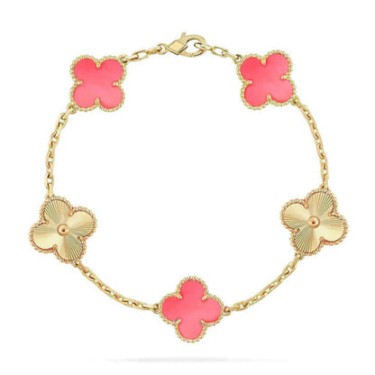 [Regal Gem] CLOVER 5 MOTIFS  PINK MOP BRACELET COLLECTION