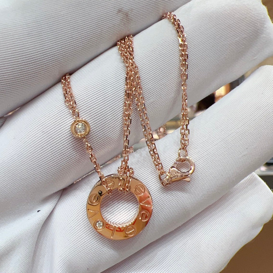 [Regal Gem]LOVE NECKLACE 16MM 2 DIAMONDS