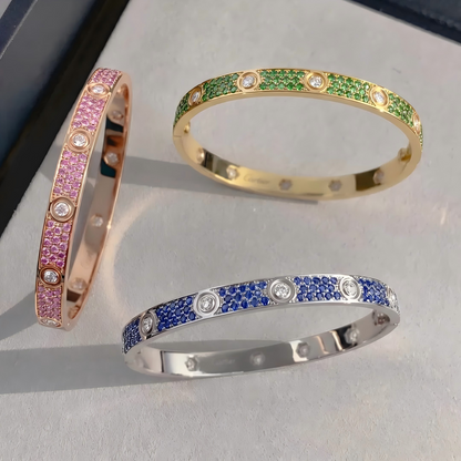 [Regal Gem]2026 PAVE GEMSTONE LOVE BRACELET 6.1MM 10 DIAMONDS
