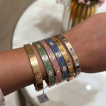 [Regal Gem]2026 PAVE GEMSTONE LOVE BRACELET 6.1MM 10 DIAMONDS