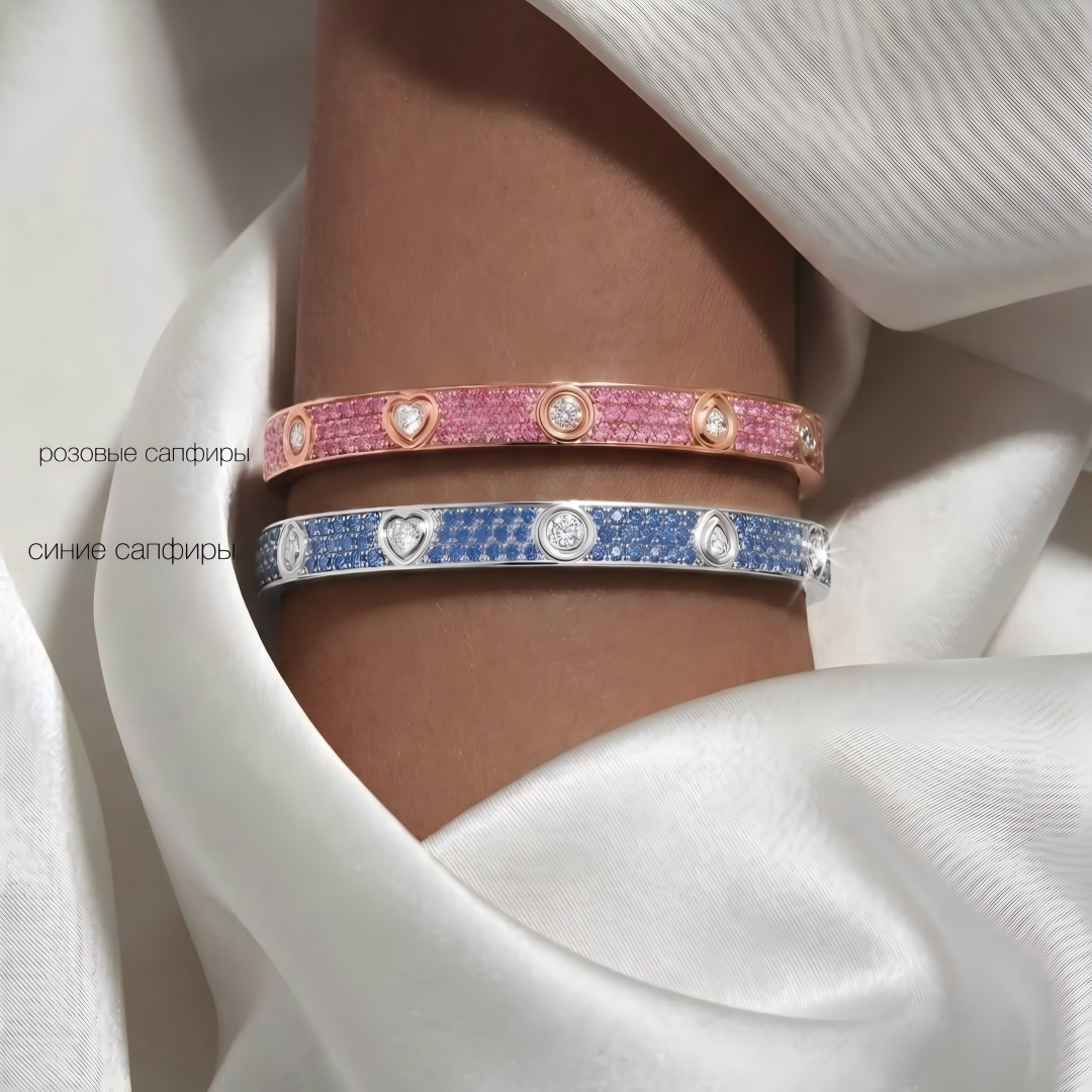 [Regal Gem]2026 PAVE GEMSTONE LOVE BRACELET 6.1MM 10 DIAMONDS