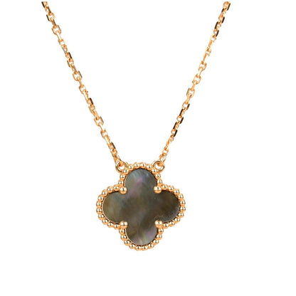 [Regal Gem]CLOVER 15MM  GRAY MOTHER OF PEARL NECKLACE