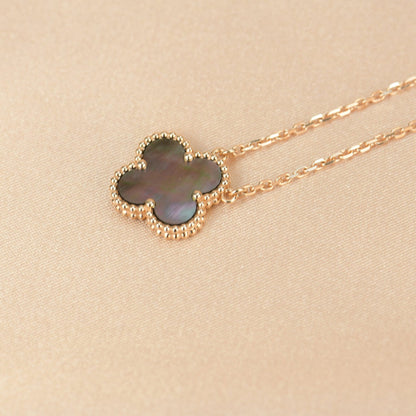 [Regal Gem]CLOVER 15MM  GRAY MOTHER OF PEARL NECKLACE